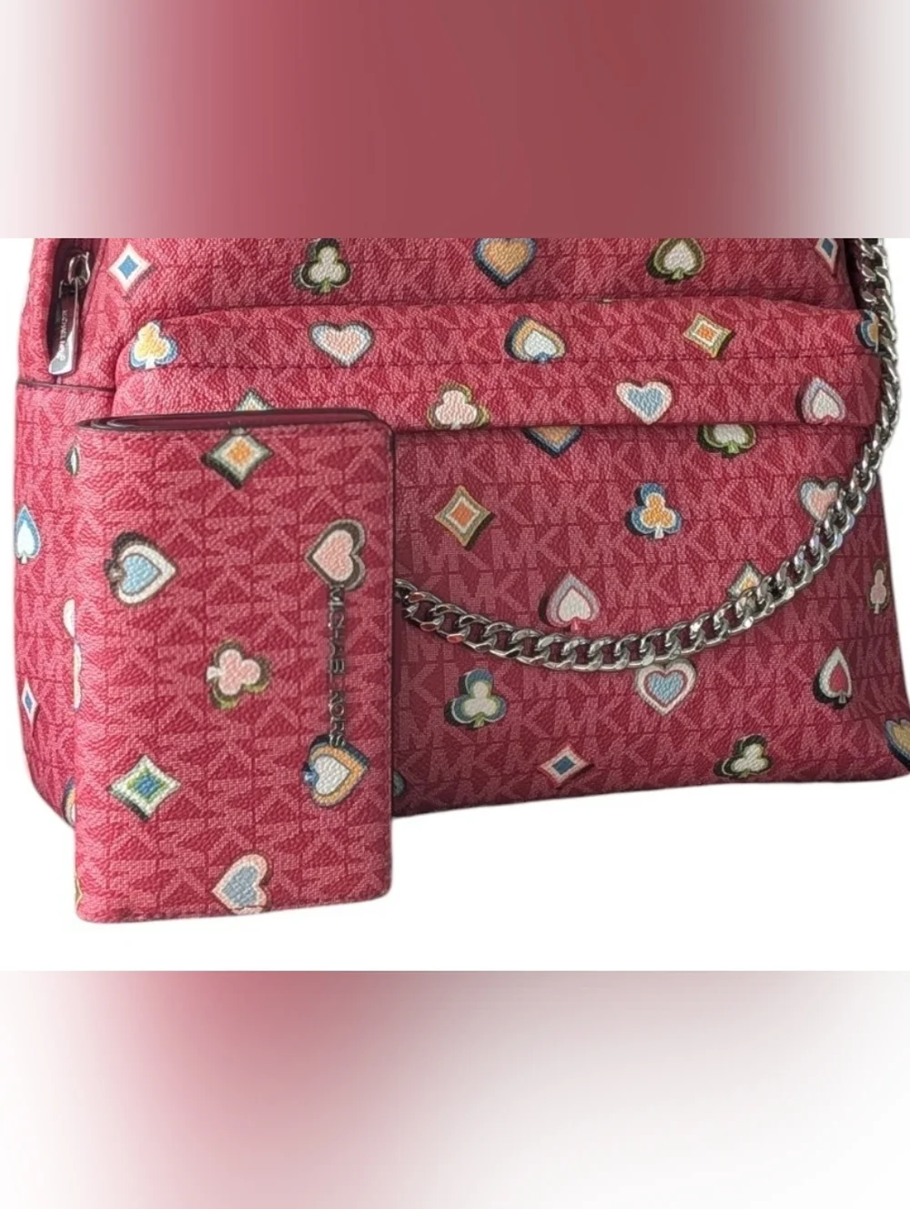 Michael Kors Slater Md Printed Signature Logo Backpack & matching bi-fold wallet